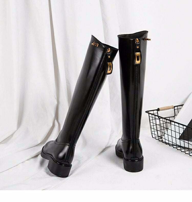 New Ladies Rider Black Long Boots