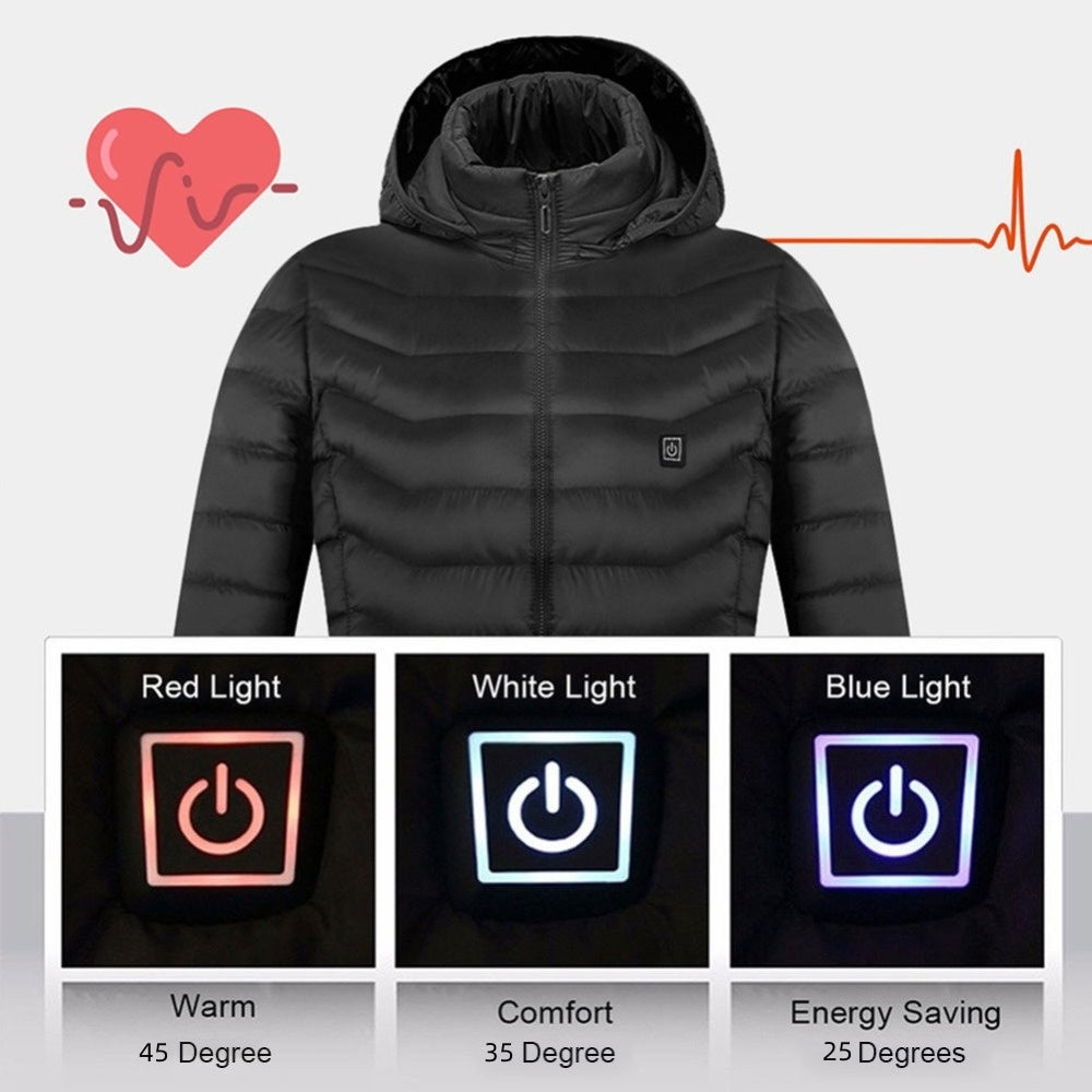 New Heated  USB Electric Cotton Coat Heater Thermal Clothing Men's Clothes