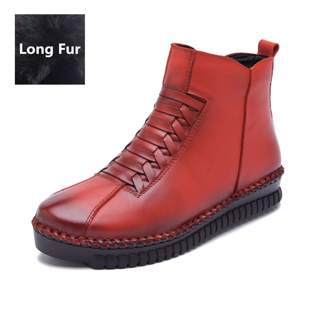 Women Leather snow boots