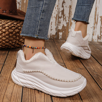 Thermal Suede Platform Slip-On Boots