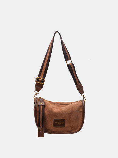 Suede Adjustable Strap Shoulder Bag