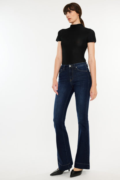 Ladies High Rise Slim Flare Jeans