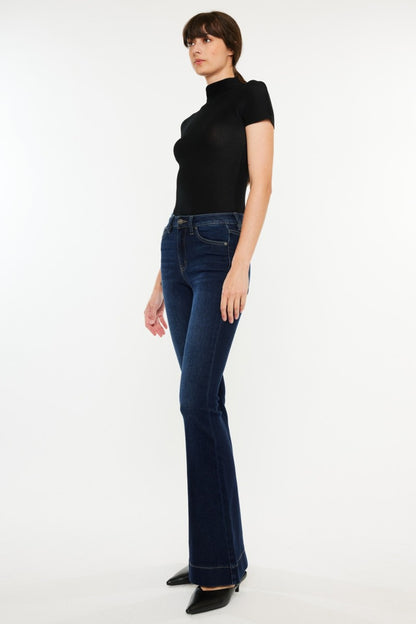 Ladies High Rise Slim Flare Jeans