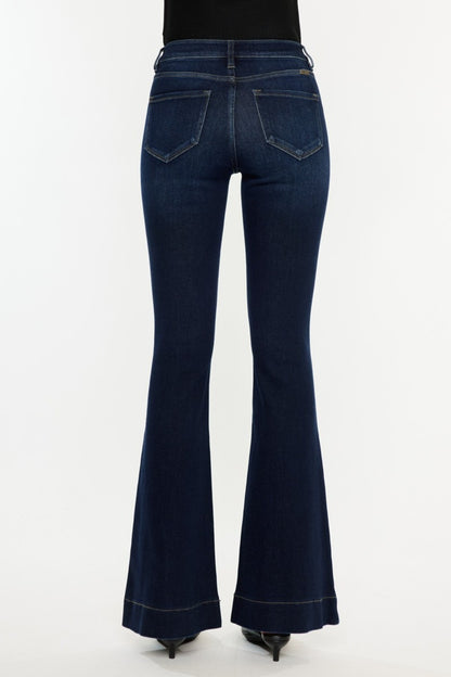 Ladies High Rise Slim Flare Jeans