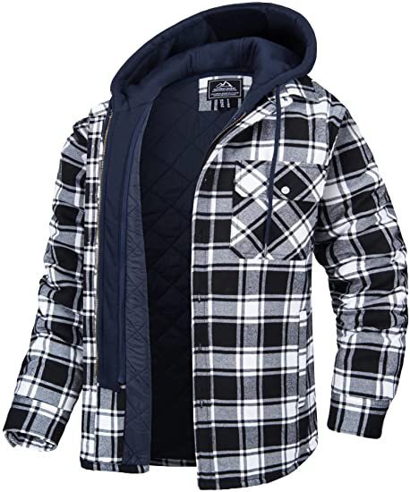 Men's Thick Padded Long Sleeves Loose Plaid Cardigan