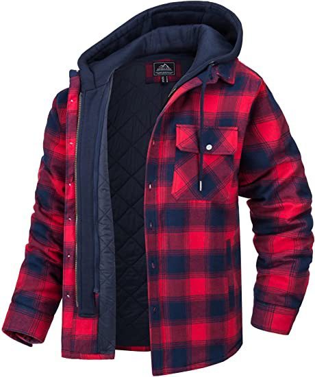 Men's Thick Padded Long Sleeves Loose Plaid Cardigan