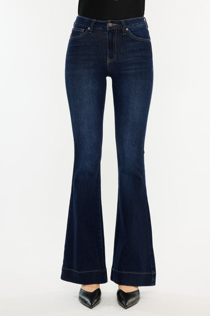 Ladies High Rise Slim Flare Jeans