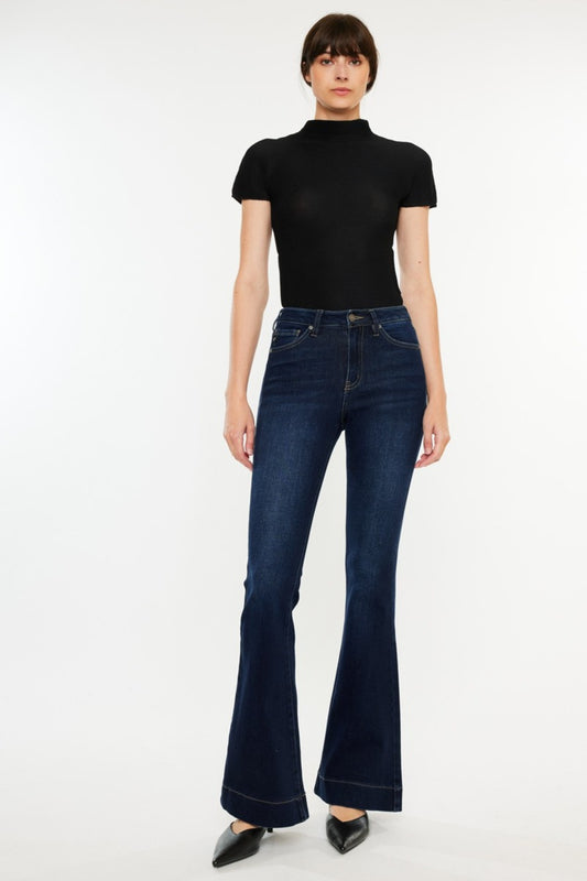 Ladies High Rise Slim Flare Jeans