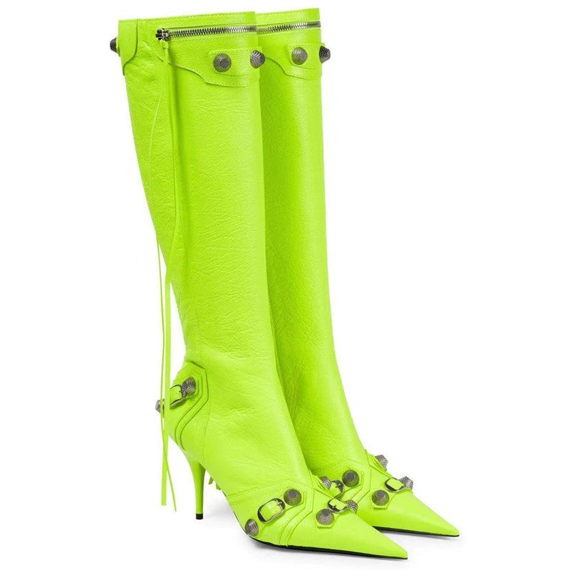 Button Knee High Boots Large Women's Boots