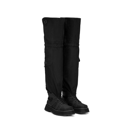 Pile Style Black High Boots