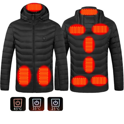 New Heated  USB Electric Cotton Coat Heater Thermal Clothing Men's Clothes